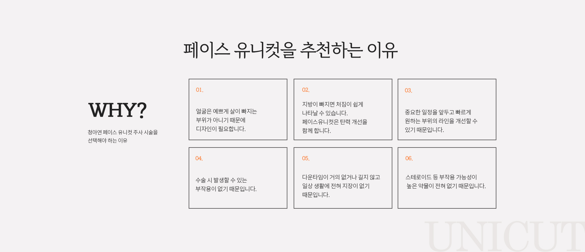 페이스 유니컷을 추천하는 이유